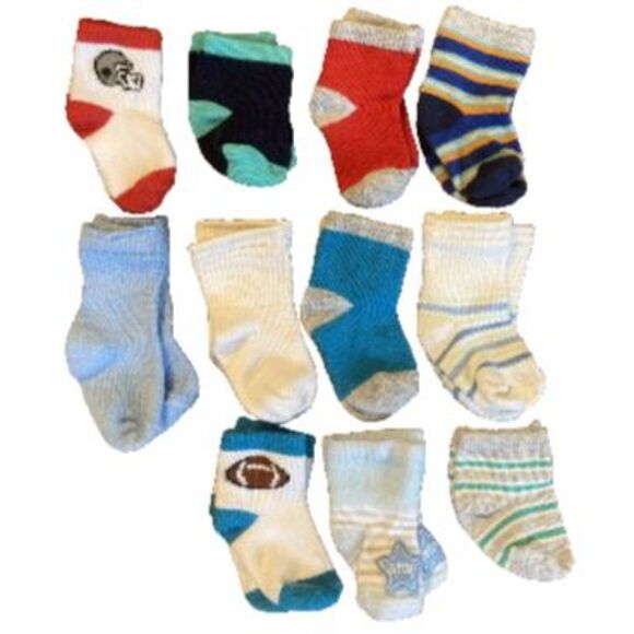 Other - Baby Boy Socks, Cotton, 11 pair, 0-6M